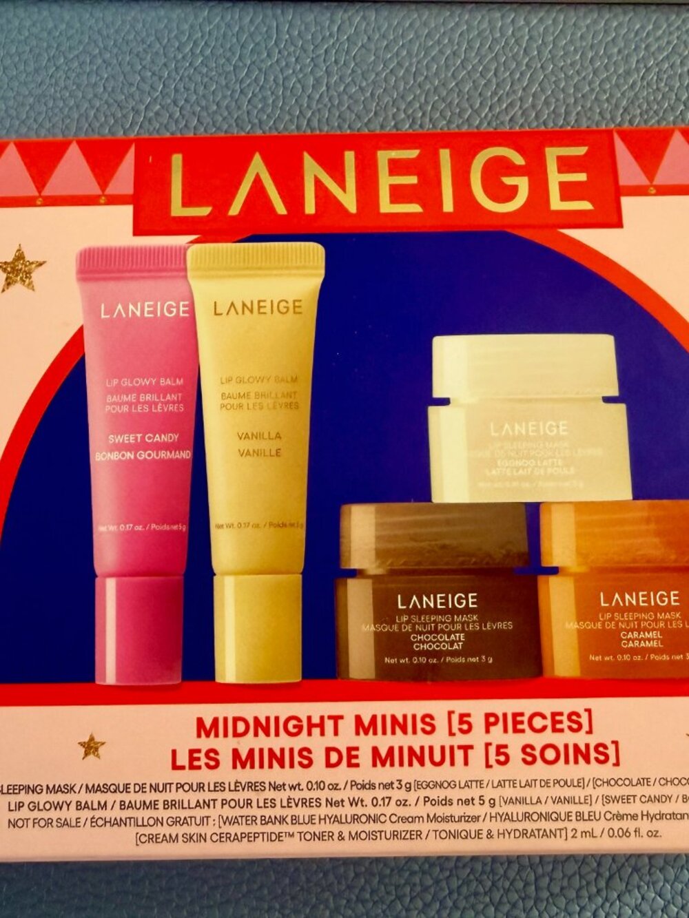 LANEIGE Midnight Minis Holiday 5pc Lip Mask & Glowy Balm Set NIB